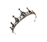 Black Baroque Crown Crystal Wedding Prom Bridal Crown Vintage Bridal Tiara for Wedding Festival Dance Party