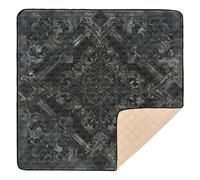 Black Baroque Pattern Soft Thick Baby Playmat for Indoor Outdoor Non-Toxic Infant Play Mat for Baby Kids Toddlers Infants, 50'' x 50''