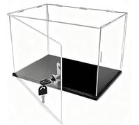 Black Base Protector Display Cases, 15 20 25 30 35 40 45 Cm Long Acrylic Box for Storage And Organize, Lockable Protection Showcase(20X15X15cm/8X6X6in)