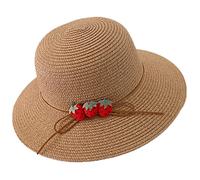 Black Baseball Cap Fisherman HatsStraw Woven Solid ColorTravelLady Wide Brim Sun Hats (Khaki, One Size)