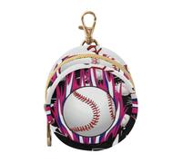 Black Baseball Fire Baby Pacifier Holder with Zipper and Clip Coin Purse Wallet Bag, Baby Essentials