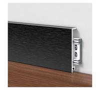 Black Baseboard Trim Kit - 4.3" Perforated Aluminum Floor Molding for Wood, Tile, Concrete Walls - 2" Tall, 25" Long Skirting Board Protector