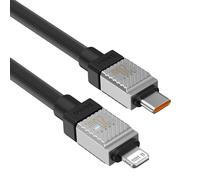 (Black) BASEUS CoolPlay Series CB000045 2m Data Transfer Cord 20W Fast Charging Type-C to iP 7PiN Charging Cable - Orange
