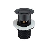 Black Basin Waste Sprung Slotted Round | Bathroom Sink Waste Black