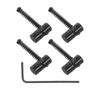 Black Bass Bridge Saddle Replacement Metal 4pcs for Electric Bass | Fine Height Adjustment, Helps Reduce Unwanted Resonance, Firm Mounting Condition, Studio Recording and Rehearsal