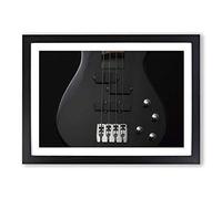 Black Bass Guitar (2) Framed Print | A2 Oak Framed Wall Art | Ready to Hang | Modern Music Picture | Living Room Bedroom Lounge Office