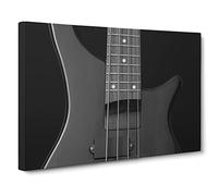 Black Bass Guitar Modern Canvas Wall Art Print Ready to Hang, Framed Picture for Living Room Bedroom Home Office Décor, 20x14 Inch (50x35 cm)