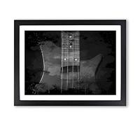 Black Bass Guitar Modern CB Framed Print | A4 Black Framed Wall Art | Ready to Hang | Modern Music Picture | Living Room Bedroom Lounge Office