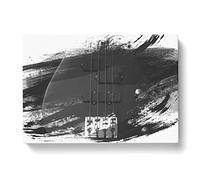 Black Bass Guitar Vol.2 V1 Modern Canvas Wall Art Print Ready to Hang, Framed Picture for Living Room Bedroom Home Office Décor, 76x50 cm (30x20 Inch)
