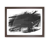 Black Bass Guitar Vol.2 V1 Modern Framed Wall Art Print, Ready to Hang Picture for Living Room Bedroom Home Office Décor, Walnut A3 (46 x 34 cm)