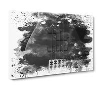 Black Bass Guitar Vol.2 V4 Modern Canvas Wall Art Print Ready to Hang, Framed Picture for Living Room Bedroom Home Office Décor, 30x20 Inch (76x50 cm)