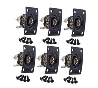 Black Bass Jack Plate Rectangular Metal Input Output Socket