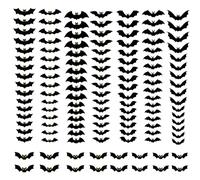 Black Bat Scary Halloween Sticker | Luminous Eyed Bats Wall Decals | Halloween Bats Wall Decor | Shaped Halloween Stickers
