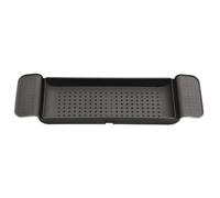 Black Bath Rack Extendable Over Bathtub Rack Plastic Shelf Wine Soap Holder Caddy Tray