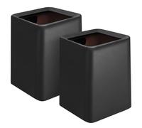 Black Bathroom Bin 12L With Inner Bucket, Hidden Bag Design, 2 Pack Modern Open Top Touchless Bathroom Can, Minimalist Plastic Bin for Bedroom, Living Room, Office, Square Garbage Rubbish Bin