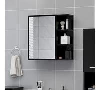 Black Bathroom Cabinet 62.5x20.5x64 cm - Durable Wood Composite Mirror Cabinet with 5 Shelves & 1 Drawer - Stylish Storage for Toiletries Water-Resistant & Sturdy Design