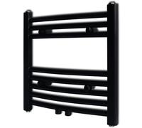 Black Bathroom Central Heating Towel Rail Radiator Curve 480x480mm