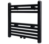 Straight Steel Towel Rail Central Heating Bathroom Radiator Black 480 x 480 mm