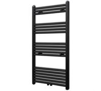 Straight Steel Towel Rail Central Heating Bathroom Radiator Black 600 x 1160 mm
