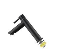 Black Bathroom Faucet Hot & Cold Water Mixer Single Hole Stainless Steel Square Sink Tap Modern Painted Design and Stylish for Kitchen and Bathroom