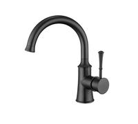 Black Bathroom Faucet Single Hole Solid Brass Sink Mixer Tap 360° Swivel Design Basin Vanity Faucet with 9/16" Water Supply Hoses for Modern Bathrooms