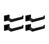 Black Bathroom Hardware Fixed Towel Rack Tissue Robe Hook 304 Stainless Steel Pendant Acces,4 PCS Paper Holder