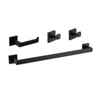 Black Bathroom Hardware Fixed Towel Rack Tissue Robe Hook 304 Stainless Steel Pendant Acces,4 Pieces Set C