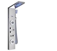 Black Bathroom Shower Panel Tower System Wall Mounted Mixer Tap Hand Faucet SPA with Temperature Screen(Brush Nickel 8029)