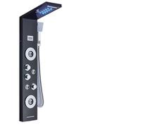 Black Bathroom Shower Panel Tower System Wall Mounted Mixer Tap Hand Faucet SPA with Temperature Screen(Black 8029)