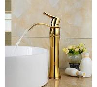 Black Bathroom Sink Faucet Single Handle Waterfall Basin Mixer Tap Brass Construction Modern Design Durable Water Crane Perfect for Kitchen & Bath - Nickel Finish