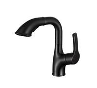 Black Bathroom Sink Faucet with ll Down Sprayer & Lift Function Modern Vanity for Bar RV Laundry Use