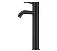 Black Bathroom Taps Tall Basin Taps Mono Countertop Sink Tap, Single Lever High Rise Bathroom Sink Tap Mixers, Modern Stainless Steel Monobloc High Basin Mixer Faucet