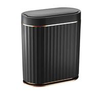 Black Bathroom Trash Can with Lid - ELPEHCO 2 Gallon Sensor Trash Bin, Automatic Narrow Garbage Can, Waterproof Smart Trash Can, Slim Motion Sensor Waste Bins for Bathroom, Living Room, Office