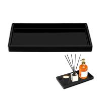 Black Bathroom Tray,Black Coffee Tray,22cm x 12 cm x 2cm | Bathroom Vanity Tray,Marble Tray,Bathroom Black Decorative Tray,Small Decorative Wood Tray for Home Decoration