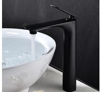 Black Bathroom Vanity with White hot and Cold Water Faucet Modern Basin Faucet Elegant and high Quality Design Ideal for Contemporary bathrooms.