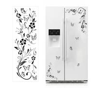 Black Bathroom Wall Stickers Vinyl Self Adhesive Floral Vine Butterfly Design for Mirror Glass Shower Door Home Decor (1, Black Curved Vine)