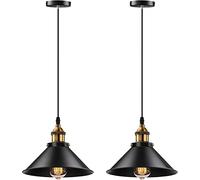 Black Battery Operated Pendant Light Not-Hardwired Fixtures Set of 2,Battery Powered Pendant Lamp with Remote Control Dimmable Lighting，Hanging Ceiling Light（Included Bulb and Charging Cable）