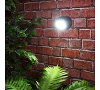 Black Battery Powered PIR Motion Sensor LED Security Light - 85 Lumen Outdoor Garden Wall or Fence Mounted Light with 9 LEDs, 360 Rotation, 5m Detection Range & 3 Light Settings - H9 x W9 x D9cm