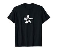 Black Bauhinia Blakeana Hong Kong Rebel Flag Distressed T-Shirt