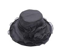 Black Beach Hats for Women Women's Organza Church Fascinator Bridal Tea Party Wedding Hat Navy Derby Hat for Women Victorian Sun Hat Tea Hat for Toddlers