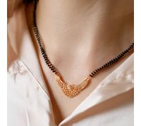 Black Bead Indian Hindu Zircon Pendant Mangalsutra Necklace The Colourful Aura Black One Size