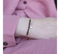 Black Bead Mangalsutra Zircon drop gold nazar Bracelet The Colourful Aura Black 8