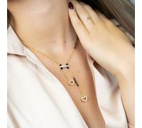 Black Beaded Zircon Heart Shape 18ct Gold Plated Asian Mangalsutra Necklace The Colourful Aura Gold One Size
