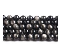Black Beads Natural Gemstone Round Loose Stone Beads - 8mm Polished Smooth Semi Precious Bead for Jewelry Making - DIY Bracelet Necklace Earrings Craft Supplies - Unisex Style Healing Crystal Bead