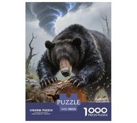Black Bear 1000 Piece Jigsaw Puzzles for Adults And Kids with Extra Fun Challenges Animal Home Decors Family Puzzle Game Birthday Gifts 38x26cm/1000pcs