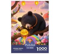 Black Bear 1000 Piece Jigsaw Puzzles for Adults Challenge High Difficulty Animal Home Decoration Premium Box Packaging 38x26cm/1000pcs