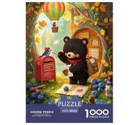 Black Bear 1000 Piece Jigsaw Puzzles for Adults with Extra Fun Challenges Animal Home Decors Family Puzzle Game Birthday Gifts 38x26cm/1000pcs