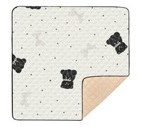 Black Bear and Bow Soft Thick Baby Play Mat for Indoor Outdoor Comfortable Tummy Time Mat for Babies Infants Toddlers, 50'' x 50''