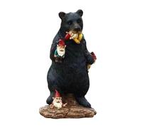 Black Bear Figurines | Black Bear Eats Dwarfs Home Garden Ornaments,Resin Crafted Garden Ornaments For Cabin, Backyard, Lawn Ornaments, Farm