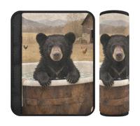 Black Bear in The Bathtub seat Belt Padding Shoulder Strap,Stop seat Belt Cutting into Neck,car Accessories Seatbelt Covers for Sedan Backpack Most Cars Protector para cinturón de